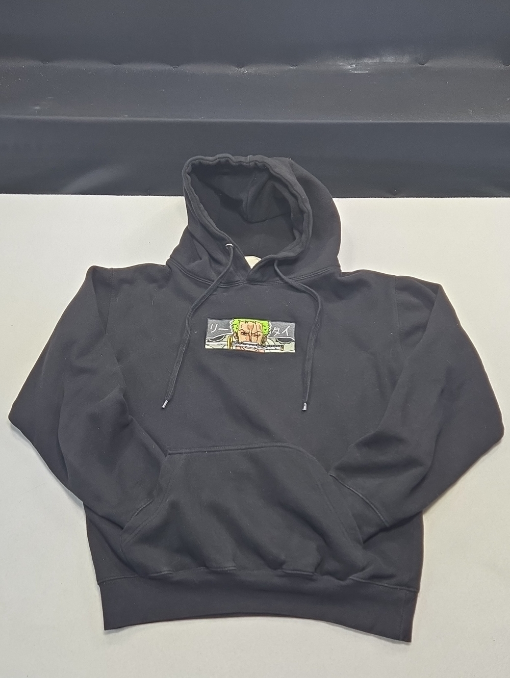 Knight One Piece Roronoa Zoro Black Embroidered Hoodie